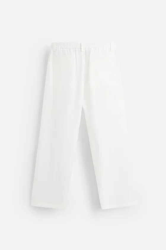 БРЮКИ ИЗ СМЕСОВОГО ЛИОЦЕЛЛА СО СКЛАДКАМИ