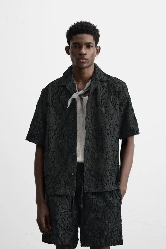 РУБАШКА JACQUARD С ГЕОМЕТРИЧЕСКИМ УЗОРОМ