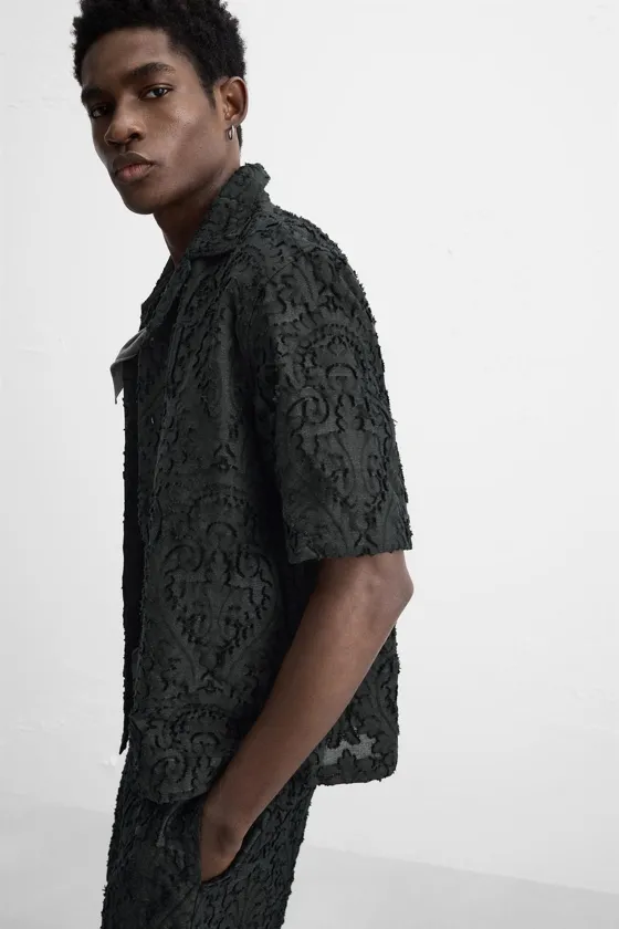 РУБАШКА JACQUARD С ГЕОМЕТРИЧЕСКИМ УЗОРОМ