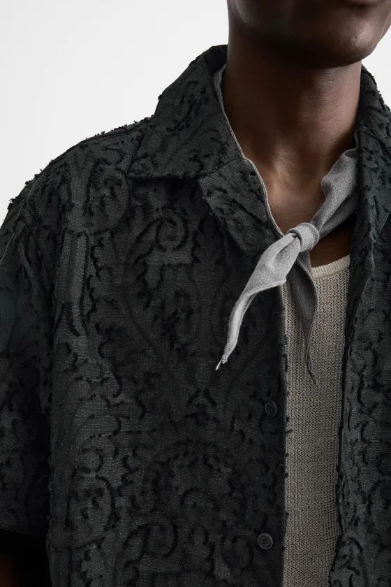 РУБАШКА JACQUARD С ГЕОМЕТРИЧЕСКИМ УЗОРОМ