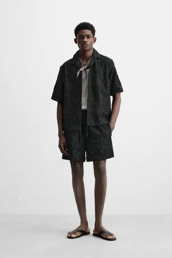 РУБАШКА JACQUARD С ГЕОМЕТРИЧЕСКИМ УЗОРОМ