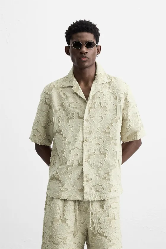РУБАШКА JACQUARD С ГЕОМЕТРИЧЕСКИМ УЗОРОМ