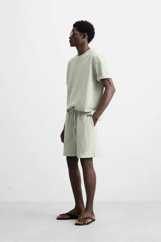 ФУТБОЛКА RELAXED FIT ИЗ РЕЛЬЕФНОЙ ТКАНИ