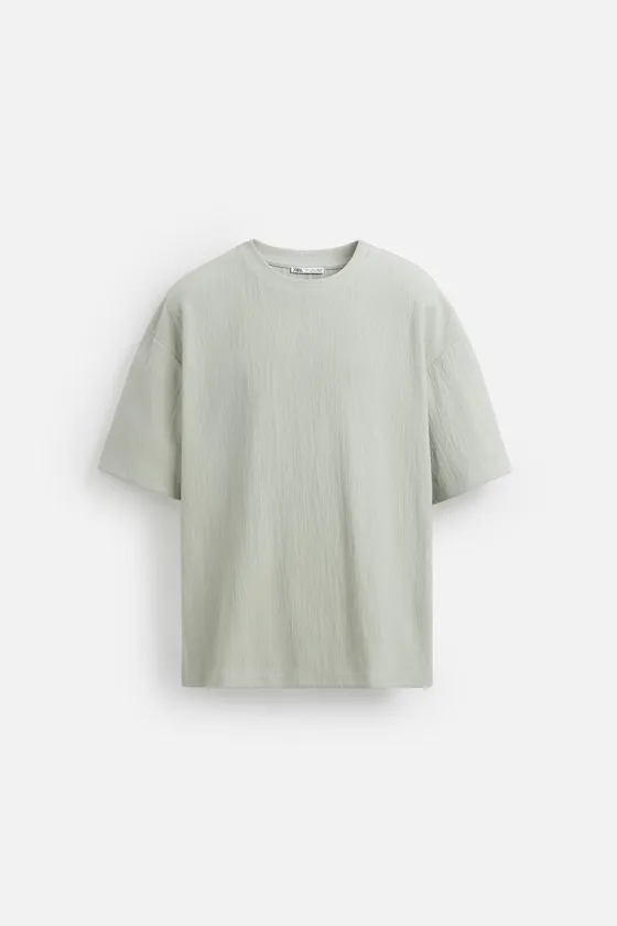 ФУТБОЛКА RELAXED FIT ИЗ РЕЛЬЕФНОЙ ТКАНИ