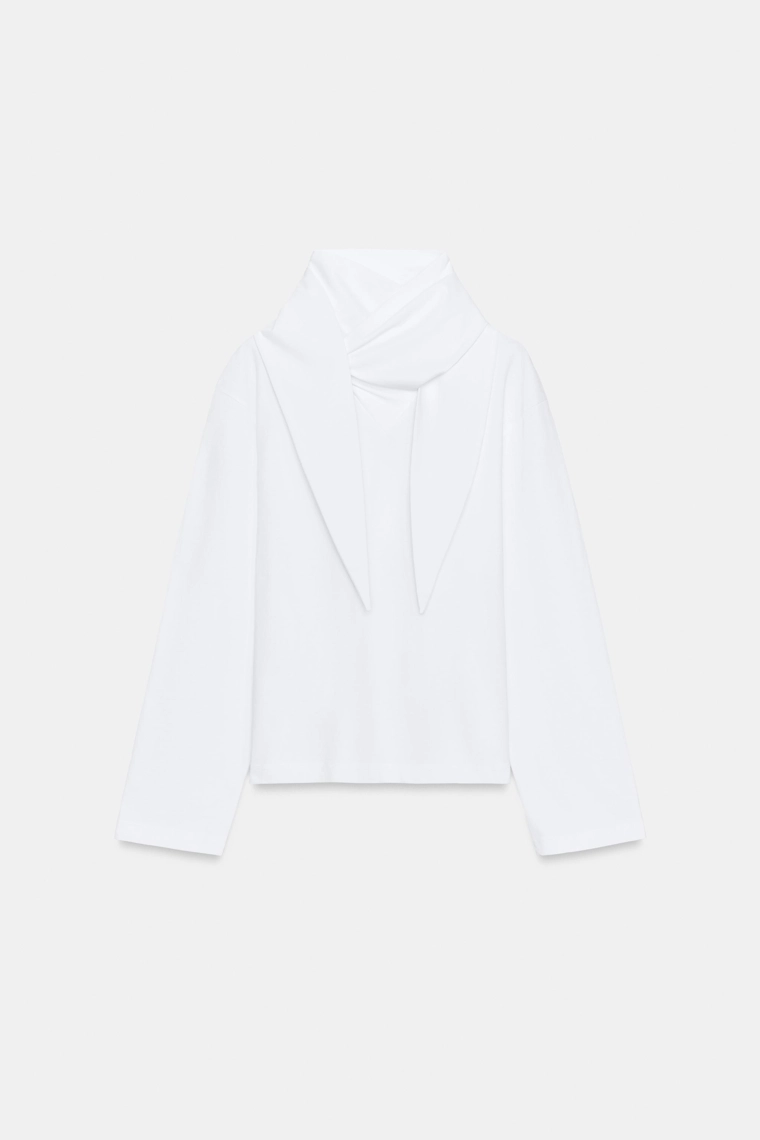 Футболка из плотного хлопка с бантом