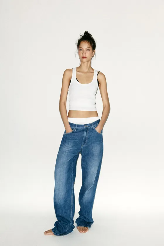 ДЖИНСЫ TRF BAGGY С ПРЯМЫМИ ШТАНИНАМИ И СРЕДНЕЙ ПОСАДКОЙ