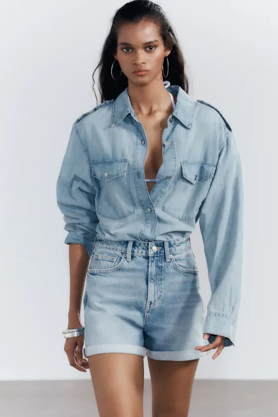 ШОРТЫ TRF MOM FIT С ВЫСОКОЙ ПОСАДКОЙ