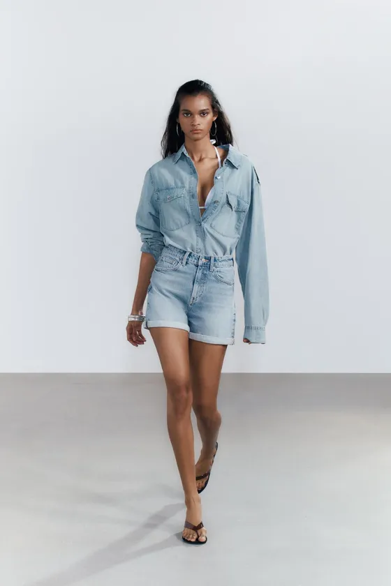 ШОРТЫ TRF MOM FIT С ВЫСОКОЙ ПОСАДКОЙ