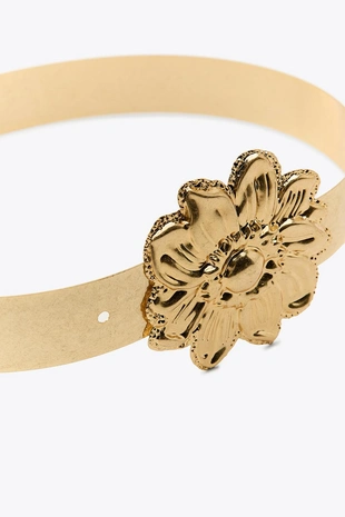Ремень с металлическим цветком- Заказать в России