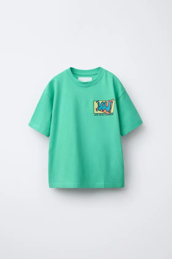 ФУТБОЛКА ИЗ ТКАНИ С ПРИНТОМ