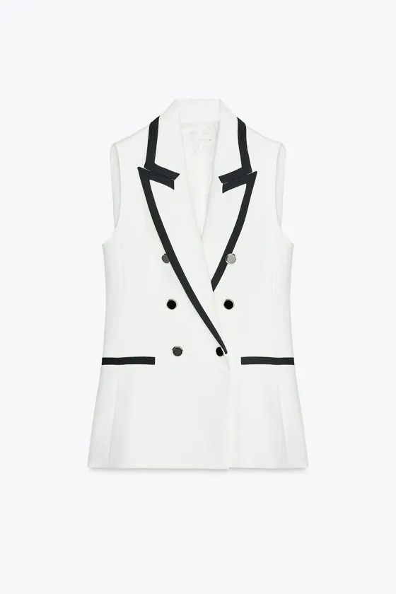 ЖИЛЕТ С КОНТРАСТНЫМИ ДЕТАЛЯМИ