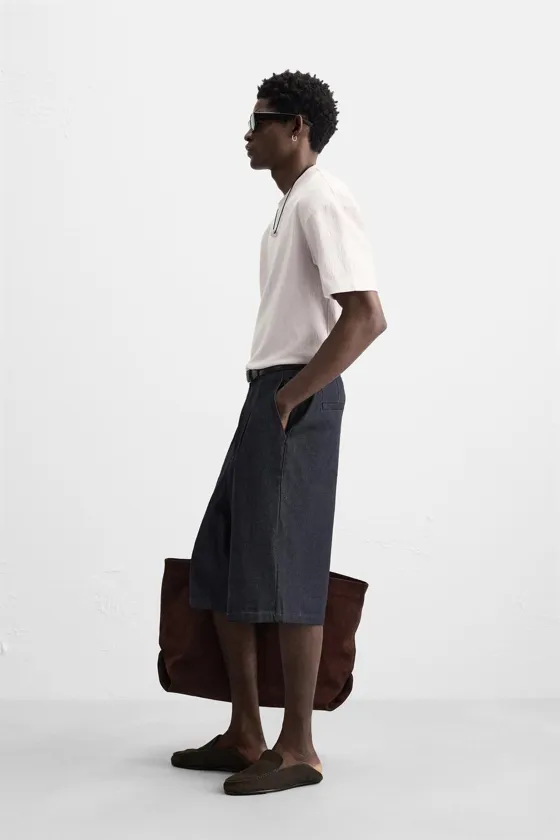 ФУТБОЛКА RELAXED FIT ИЗ РЕЛЬЕФНОЙ ТКАНИ