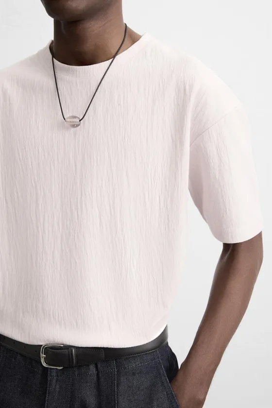 ФУТБОЛКА RELAXED FIT ИЗ РЕЛЬЕФНОЙ ТКАНИ