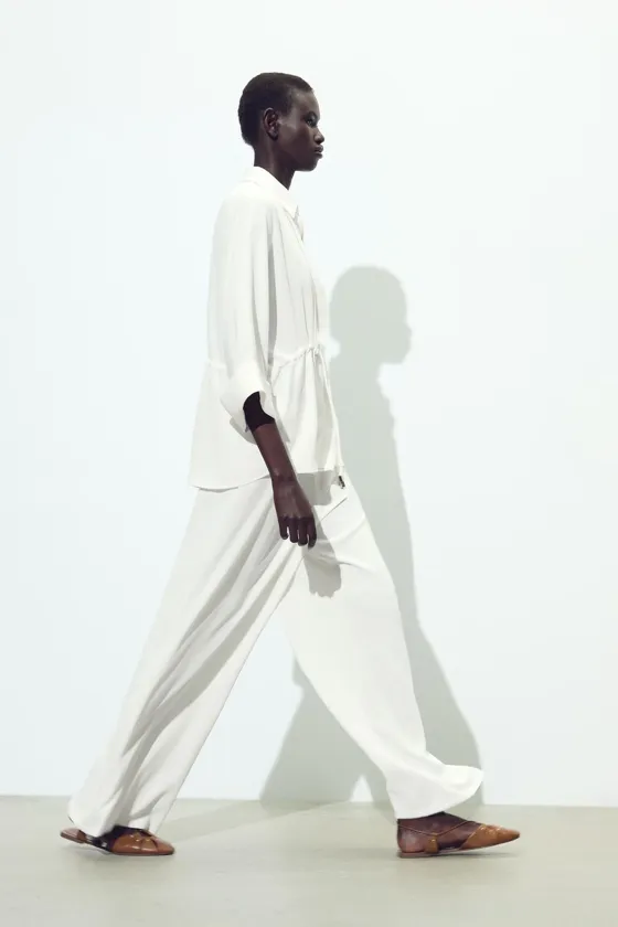 БРЮКИ WIDE LEG ИЗ КРЕПА