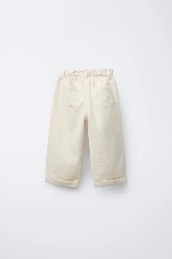 БРЮКИ ИЗ ТВИЛА СО СБОРКОЙ НА ПОЯСЕ