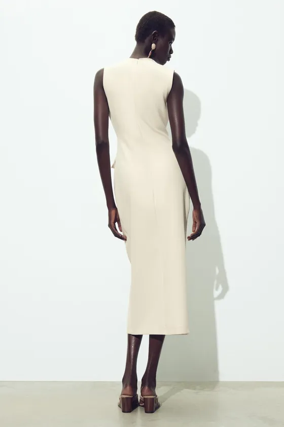 ПЛАТЬЕ МИДИ ИЗ КРЕПА С ПОЯСОМ