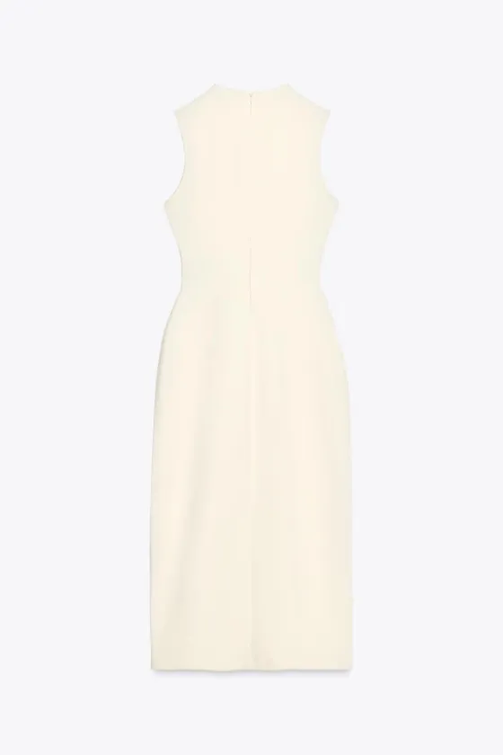 ПЛАТЬЕ МИДИ ИЗ КРЕПА С ПОЯСОМ