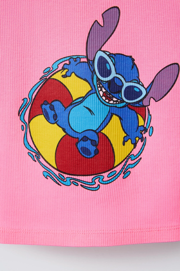 Ребристый топ с принтом lilo & stitch © disney