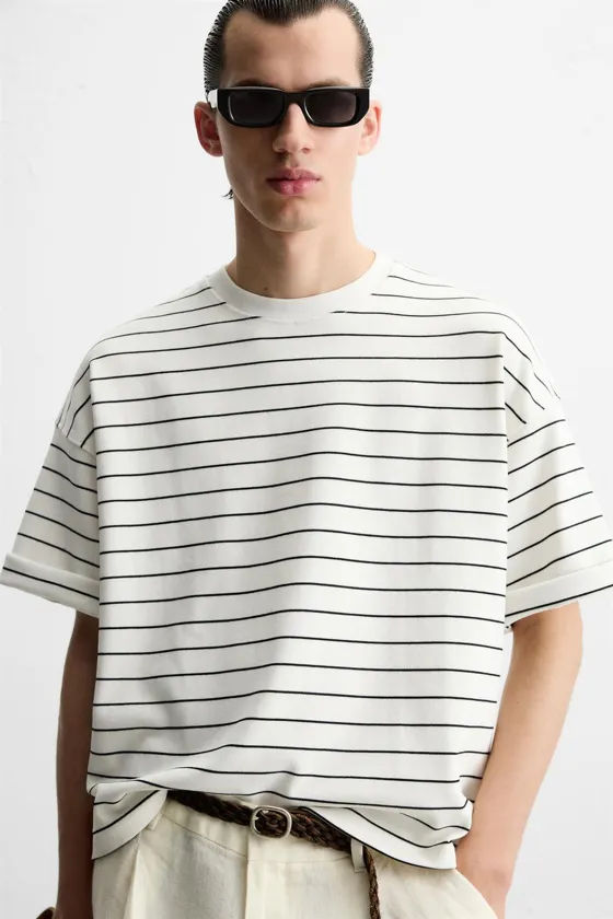 ФУТБОЛКА BOXY FIT В ПОЛОСКУ