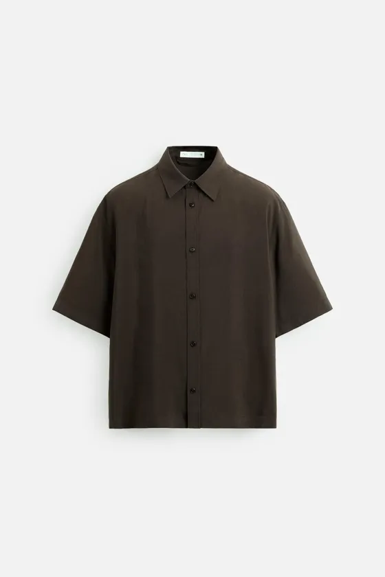 РУБАШКА RELAXED FIT ИЗ СТРУЯЩЕЙСЯ ТКАНИ
