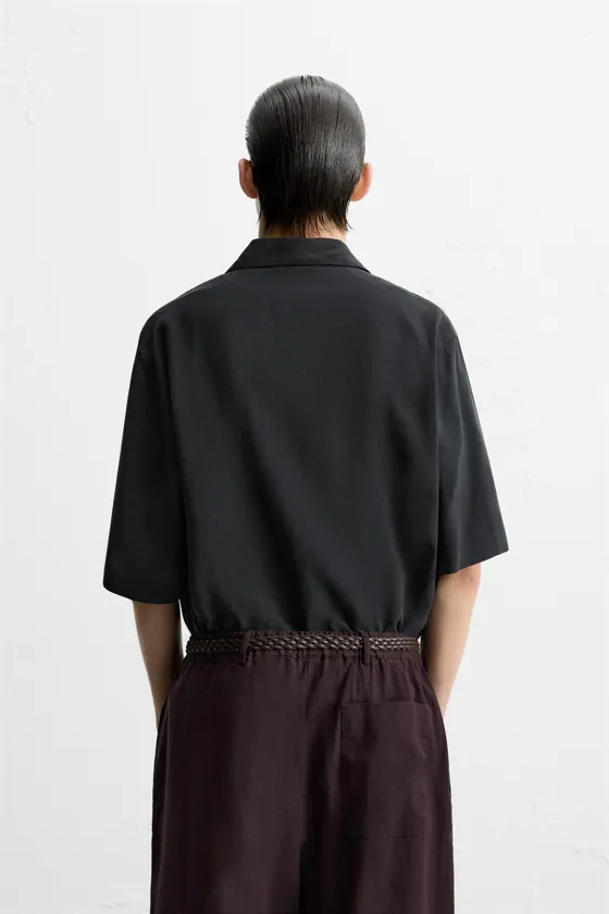 РУБАШКА RELAXED FIT ИЗ СТРУЯЩЕЙСЯ ТКАНИ