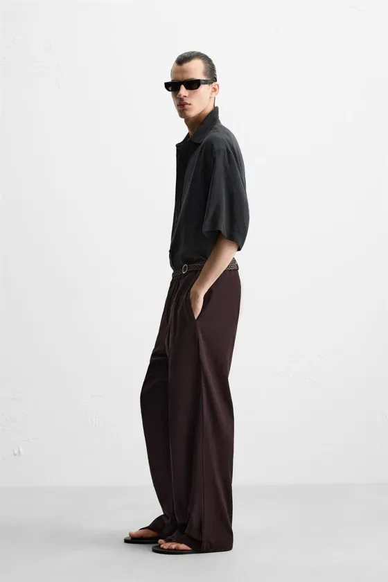 РУБАШКА RELAXED FIT ИЗ СТРУЯЩЕЙСЯ ТКАНИ