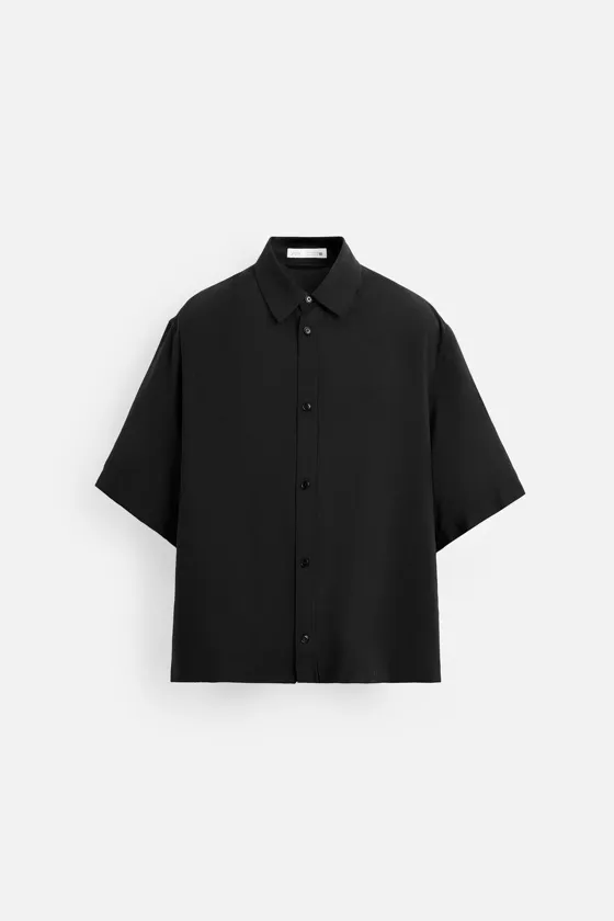 РУБАШКА RELAXED FIT ИЗ СТРУЯЩЕЙСЯ ТКАНИ
