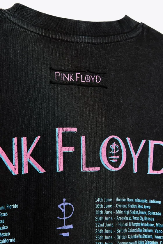 ФУТБОЛКА ИЗ ТКАНИ С ЭФФЕКТОМ ПОТЕРТОСТИ С ПРИНТОМ PINK FLOYD