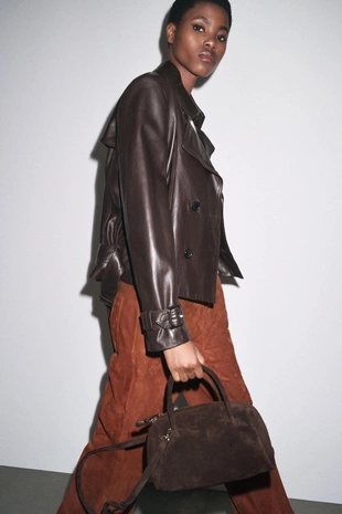 Замшевая сумка-боулинг