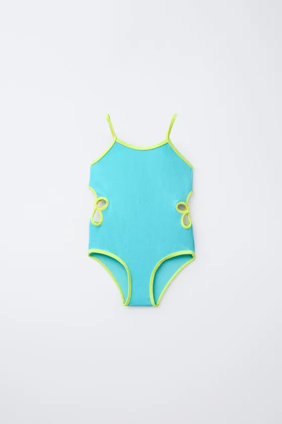 6-14 ЛЕТ/КУПАЛЬНИК С РЕЛЬЕФНЫМ ВЫРЕЗОМ