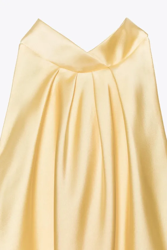 АТЛАСНОЕ ПЛАТЬЕ МИДИ С ГОРЛОВИНОЙ ХАЛТЕР