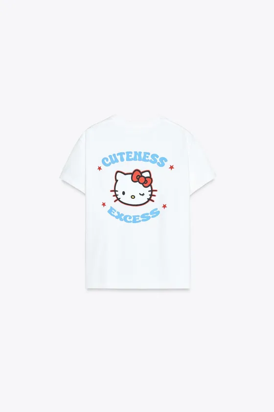 ФУТБОЛКА ИЗ ТКАНИ С ЭФФЕКТОМ ПОТЕРТОСТИ С ПРИНТОМ HELLO KITTY © 2025 SANRIO T-SHIRT