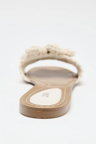 Плоские сандалии с вязаным бантом- Заказать в России