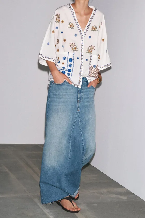 БЛУЗА С ВЫШИВКОЙ — ZW COLLECTION