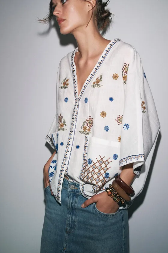 БЛУЗА С ВЫШИВКОЙ — ZW COLLECTION