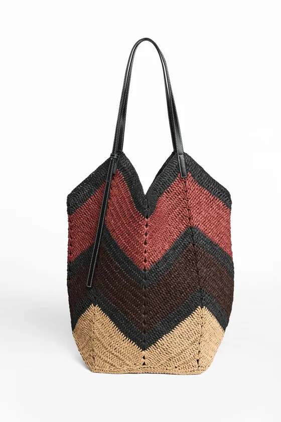 Сумка maxi shopper с оплетенным верхом
