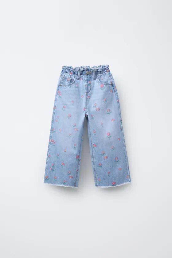 ДЖИНСЫ  С ЦВЕТОЧНЫМ ПРИНТОМ