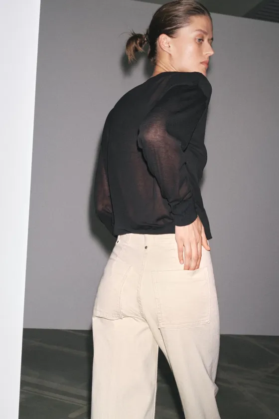 ДЖИНСЫ WIDE LEG С ВЫСОКОЙ ПОСАДКОЙ — ZW COLLECTION