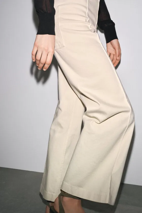 ДЖИНСЫ WIDE LEG С ВЫСОКОЙ ПОСАДКОЙ — ZW COLLECTION