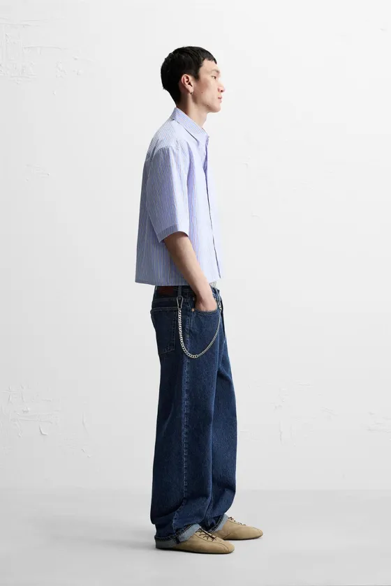 РУБАШКА CROPPED-FIT В ПОЛОСКУ