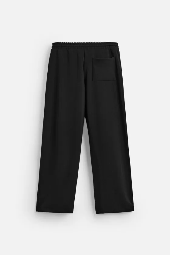 БРЮКИ WIDE-LEG ИЗ РЕЛЬЕФНГО ТРИКОТАЖА ИНТЕРЛОК
