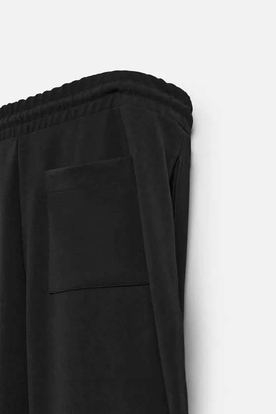 БРЮКИ WIDE-LEG ИЗ РЕЛЬЕФНГО ТРИКОТАЖА ИНТЕРЛОК