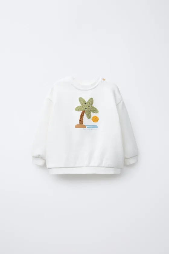 Свитшот с пальмовым деревом из футера