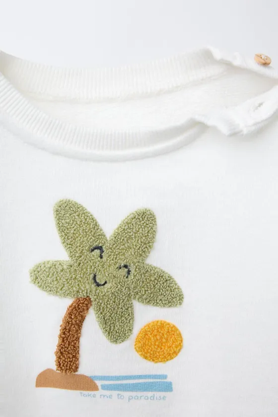 Свитшот с пальмовым деревом из футера