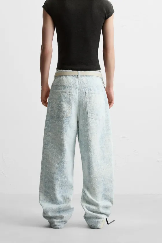 ДЖИНСЫ BAGGY FIT С ЭФФЕКТОМ ПОТЕРТОСТИ