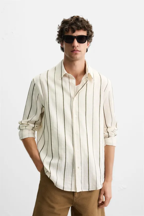 РУБАШКА JACQUARD В ПОЛОСКУ