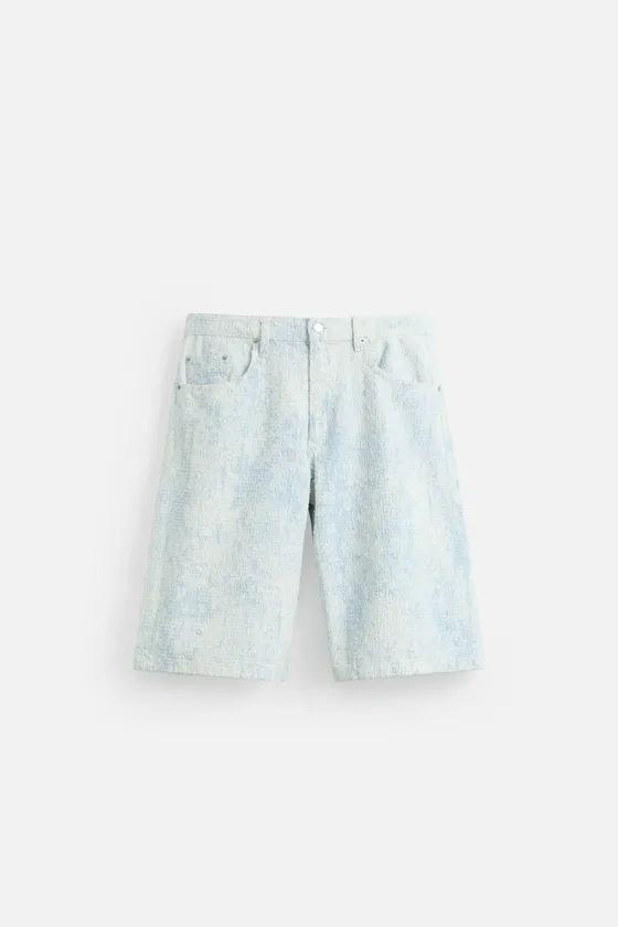 ШОРТЫ BAGGY FIT С НЕОБРАБОТАННЫМИ КРОМКАМИ