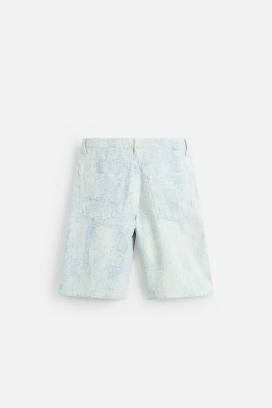 ШОРТЫ BAGGY FIT С НЕОБРАБОТАННЫМИ КРОМКАМИ