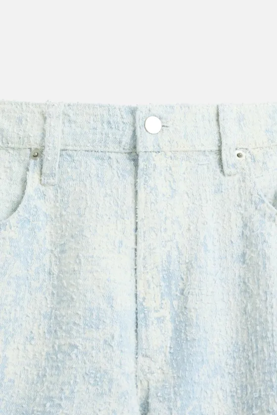 ШОРТЫ BAGGY FIT С НЕОБРАБОТАННЫМИ КРОМКАМИ