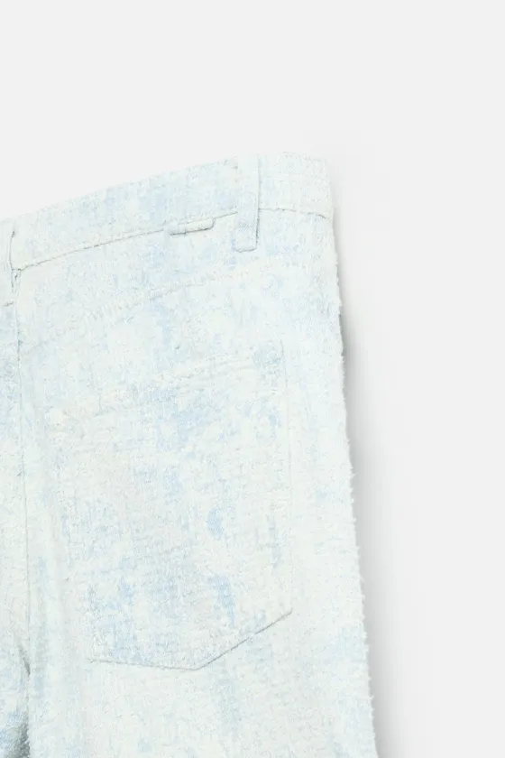 ШОРТЫ BAGGY FIT С НЕОБРАБОТАННЫМИ КРОМКАМИ